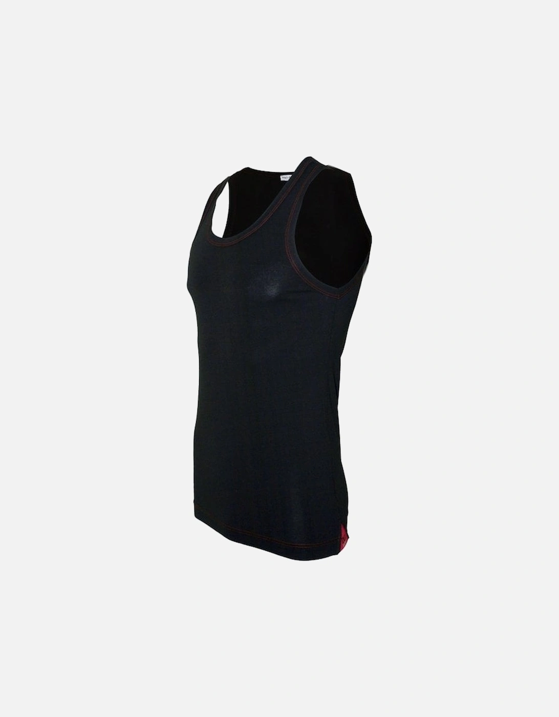 Sport Pima Cotton Stretch Gym Vest, Black