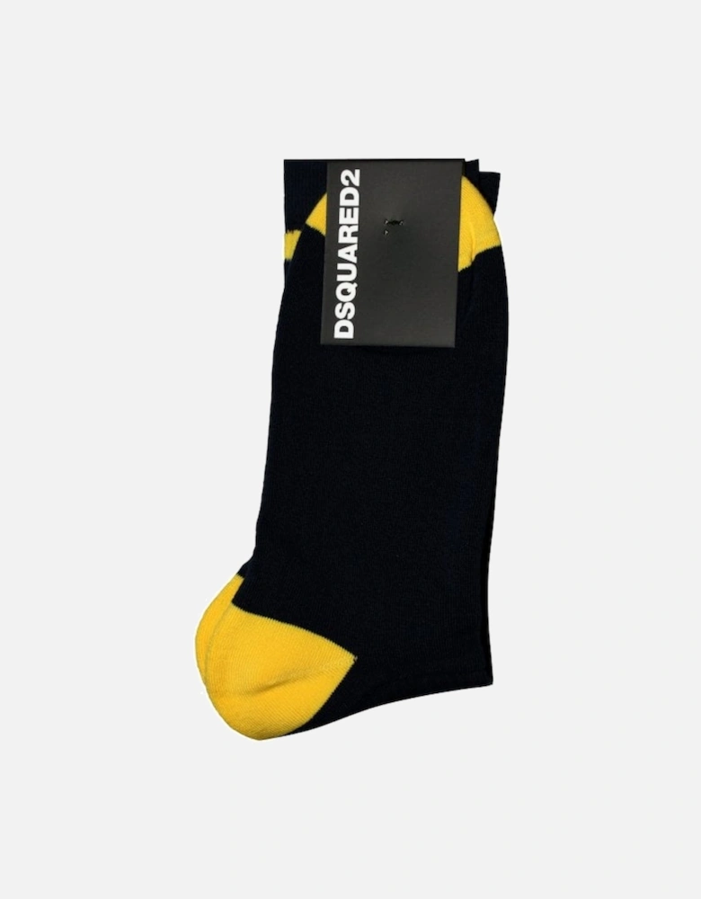 ICON Logo Sports Socks, Navy/yellow