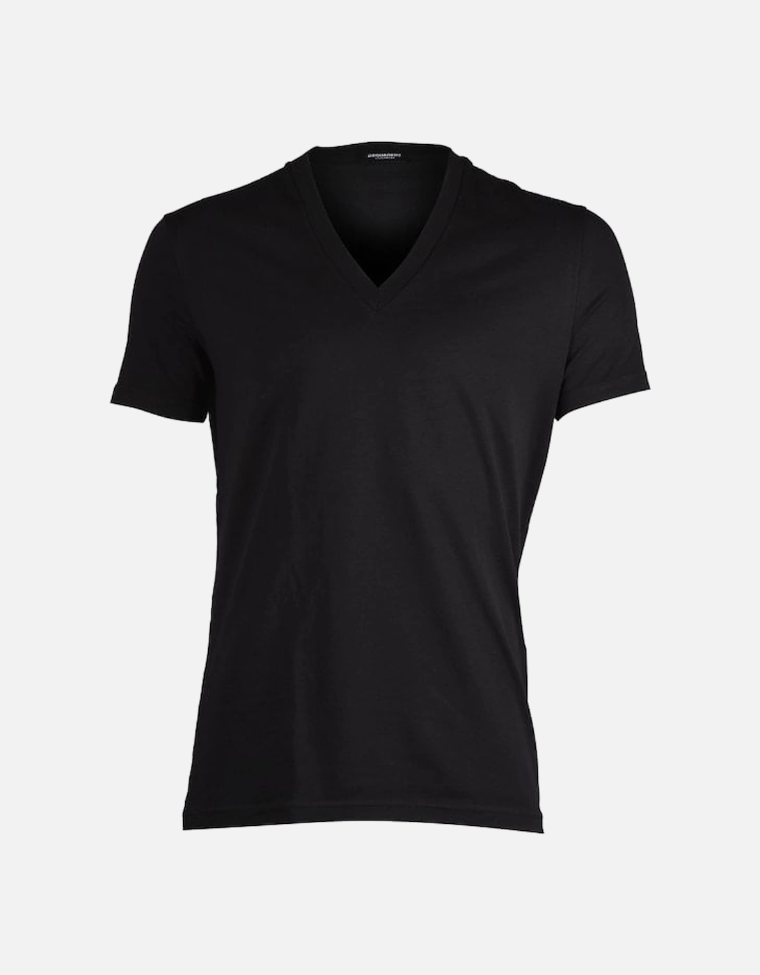Cotton Stretch V-Neck T-Shirt, Black, 5 of 4