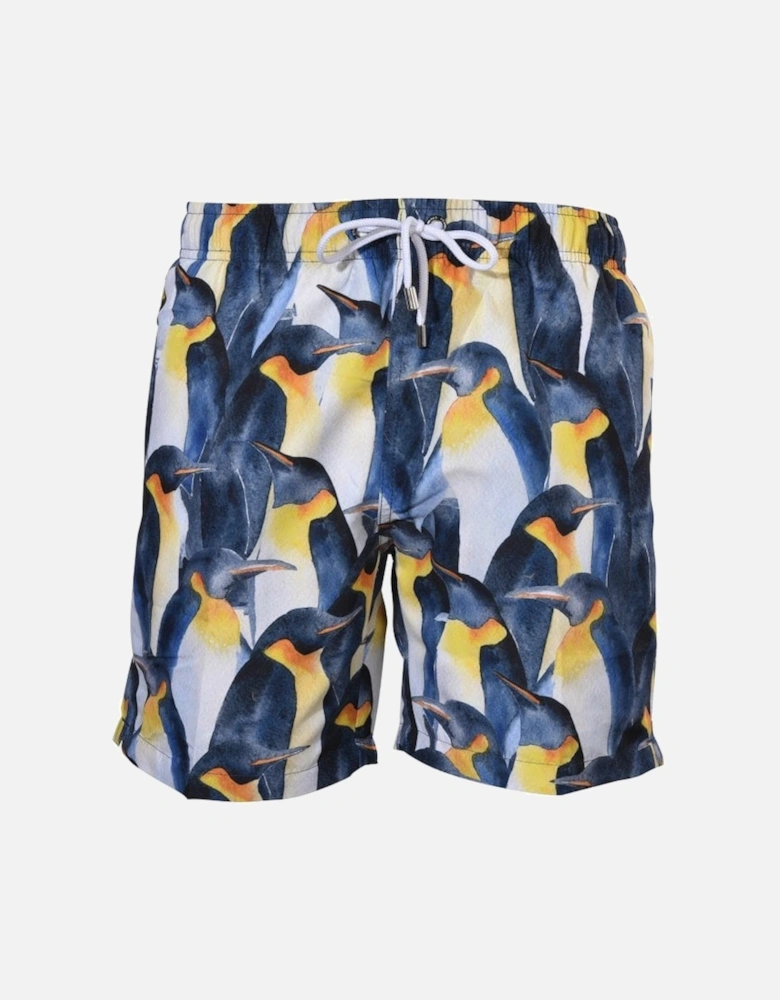 Penguin Island Swim Shorts, Black/white