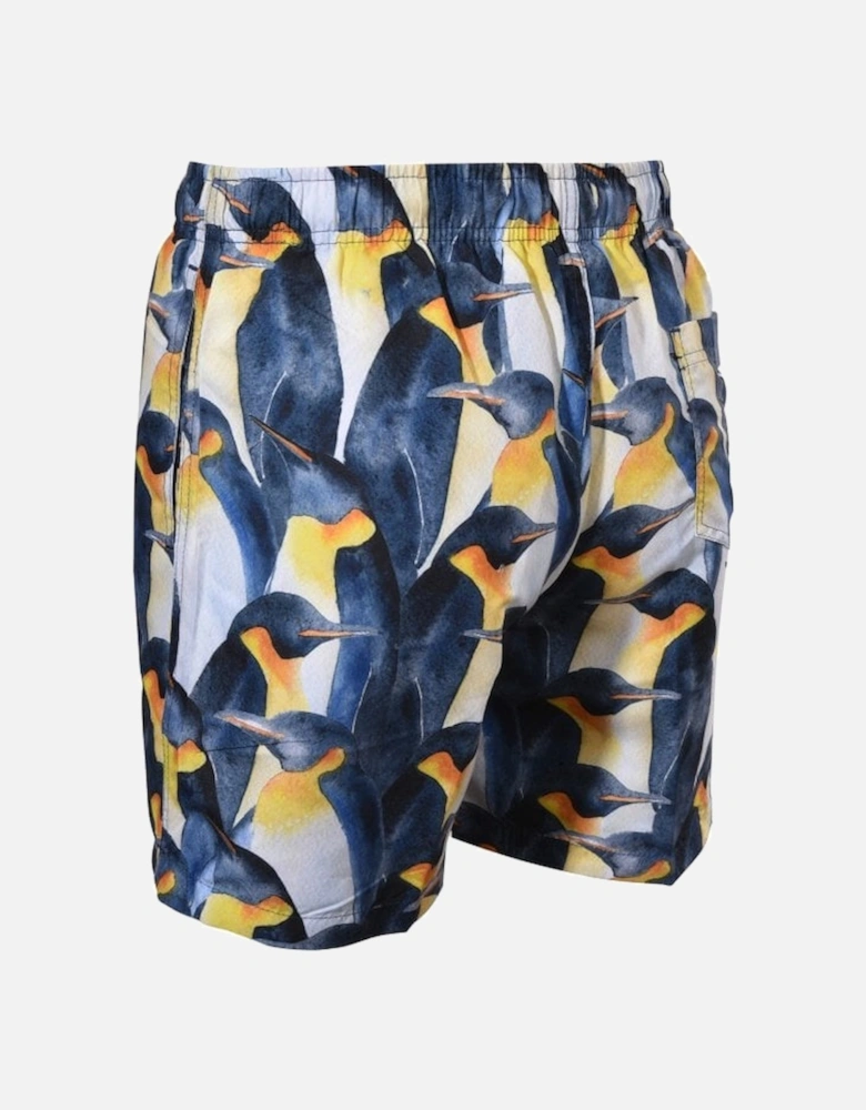 Penguin Island Swim Shorts, Black/white