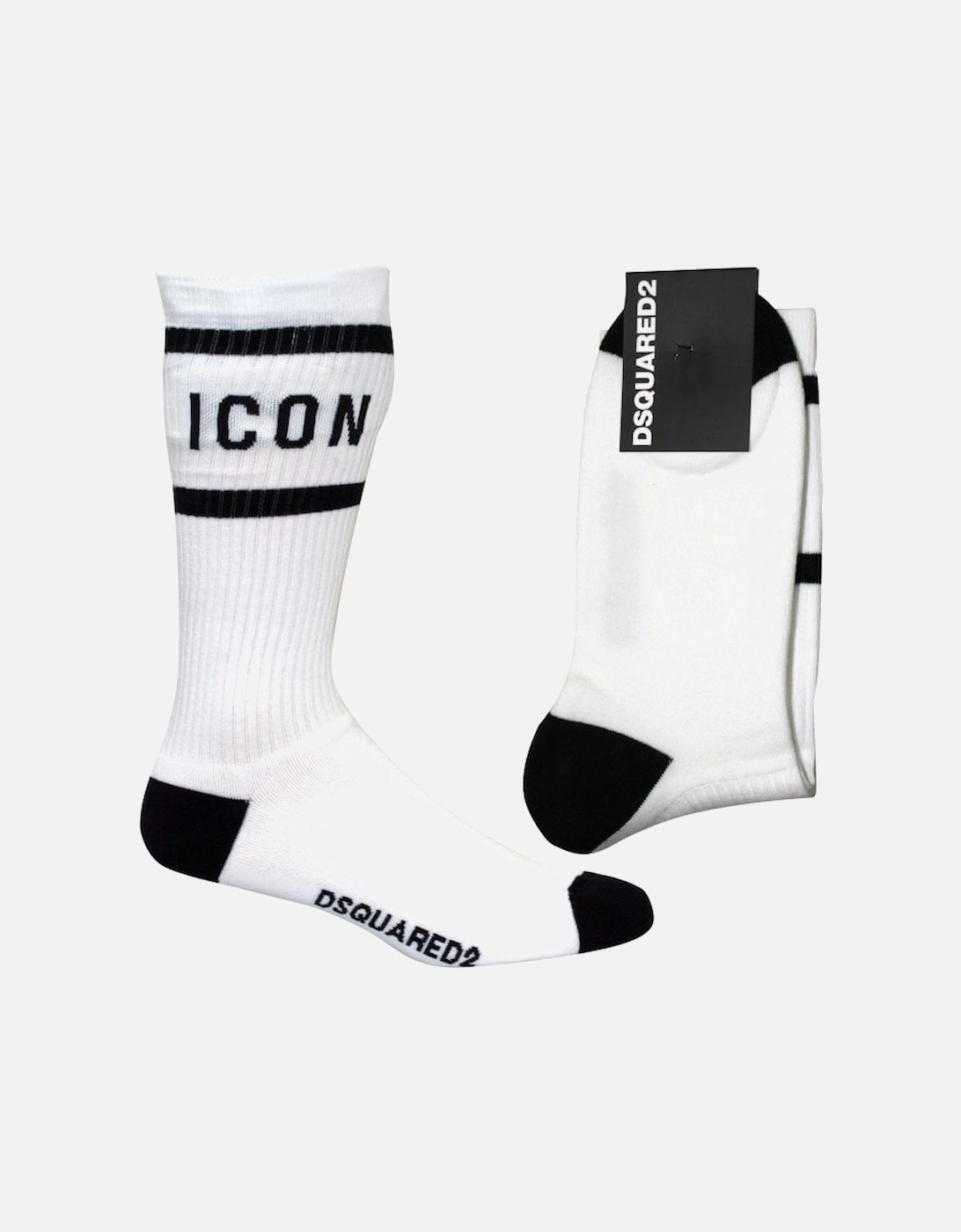 ICON Logo Sports Socks, White/black, 4 of 3