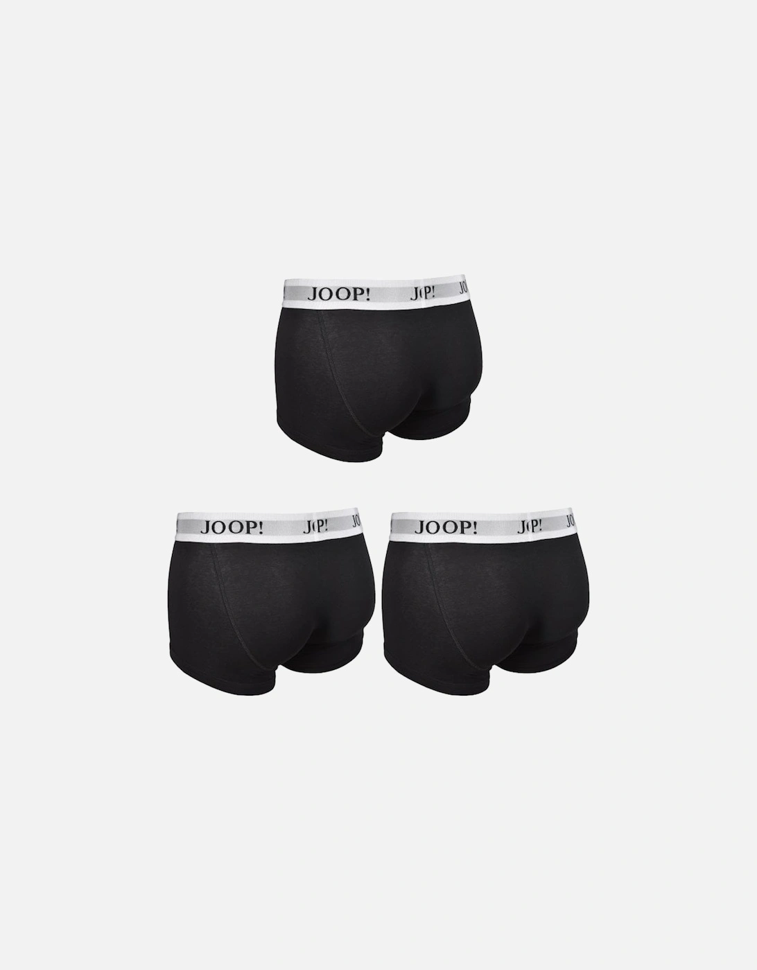 3-Pack Stretch Cotton Boxer Trunks, Black/white