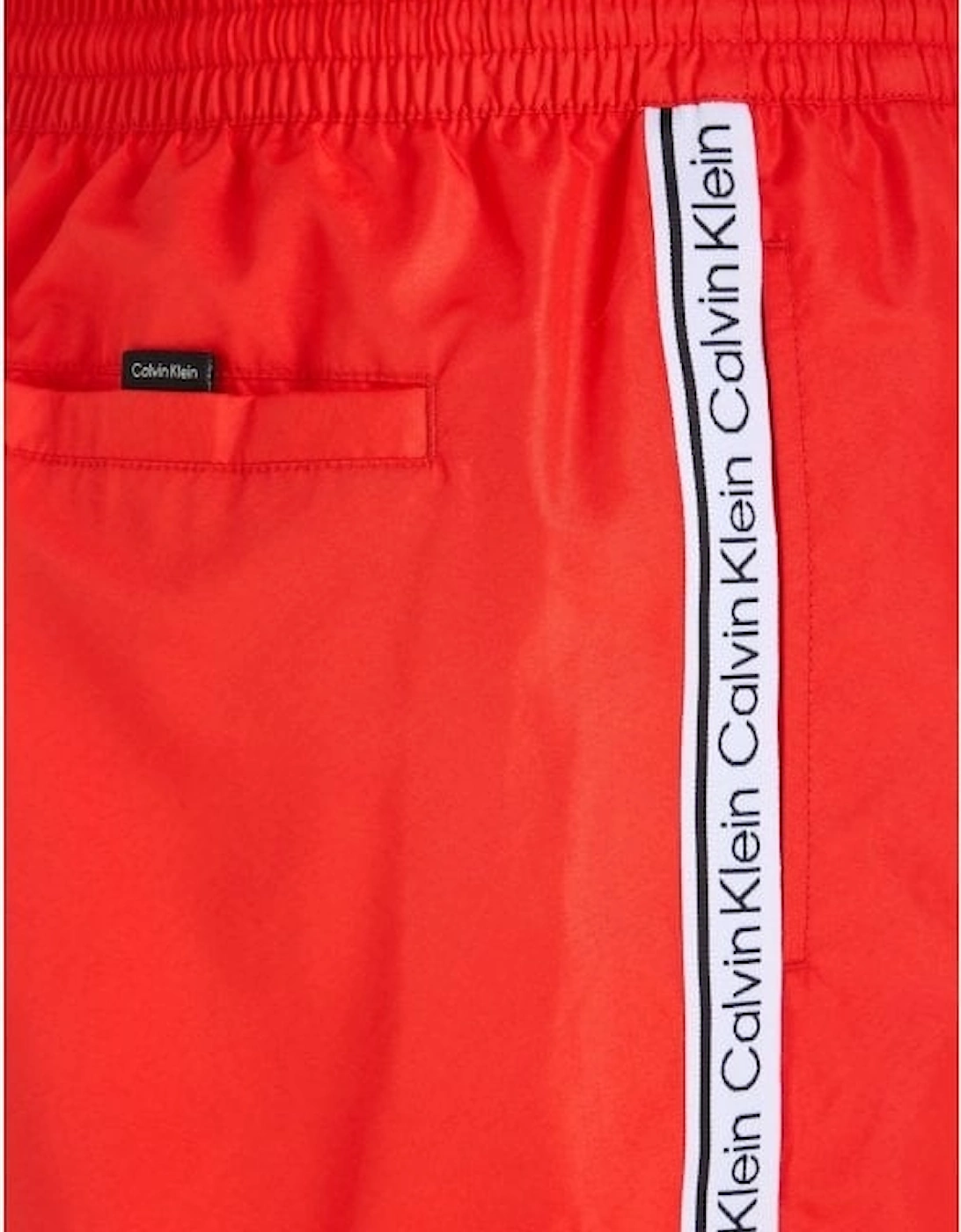 Logo Tape Swim Shorts, Cajun Red