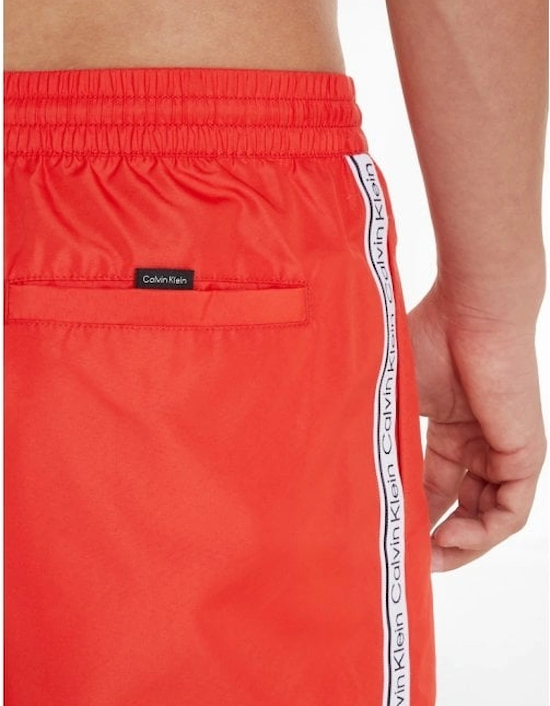 Logo Tape Swim Shorts, Cajun Red