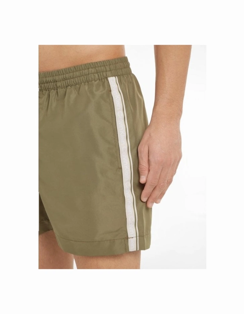 Logo Tape Swim Shorts, Delta Green