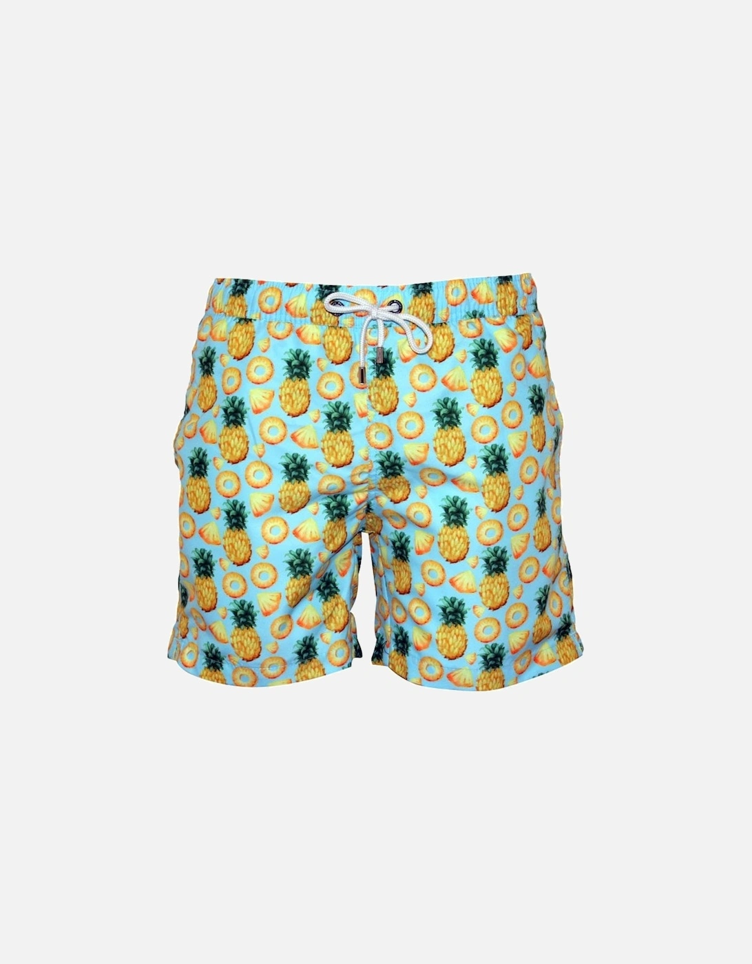 Pineapples Print Swim Shorts, Sky Blue, 8 of 7