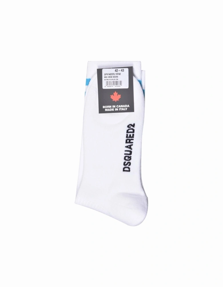 ICON Stripes Logo Sports Socks, White/blue