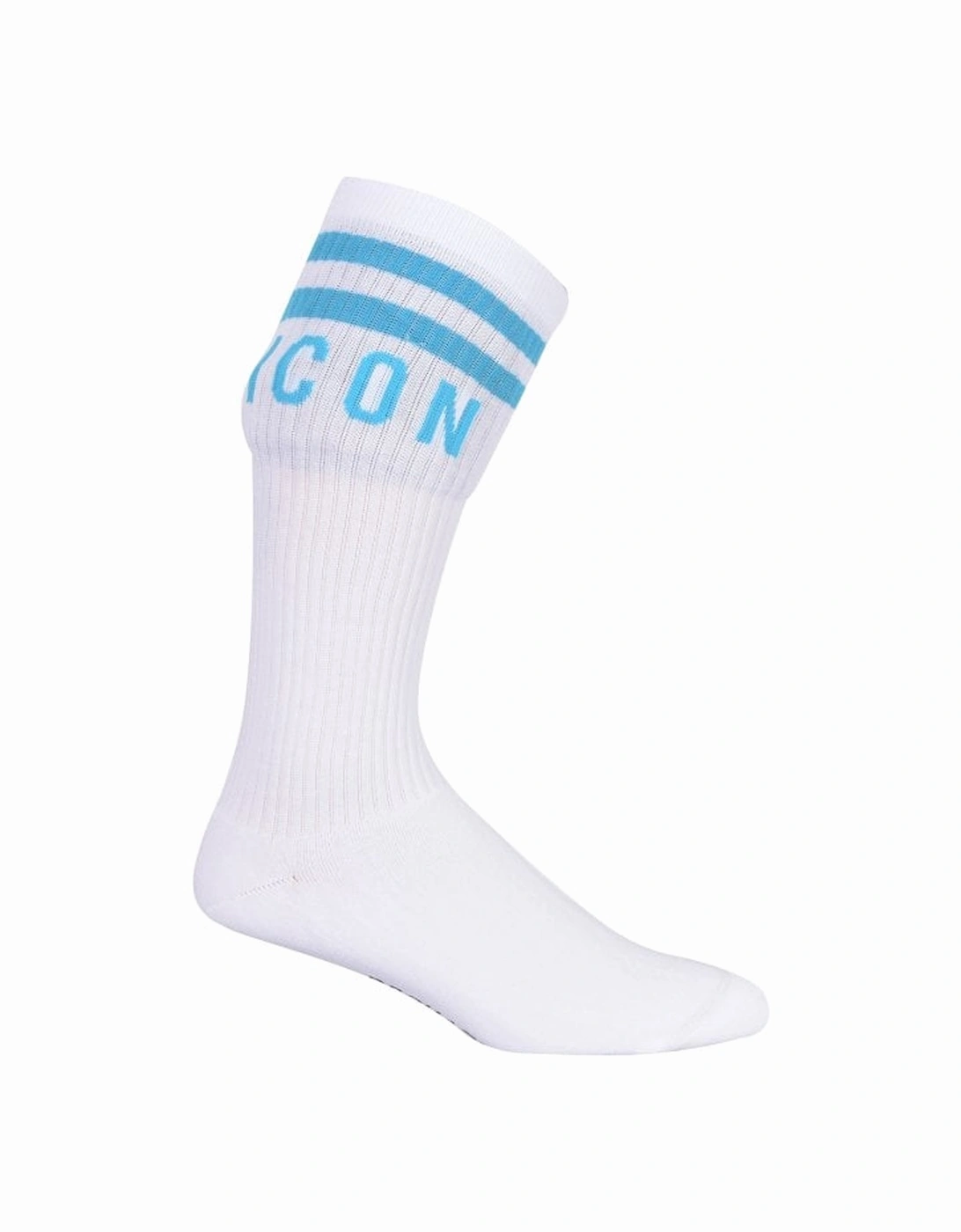 ICON Stripes Logo Sports Socks, White/blue