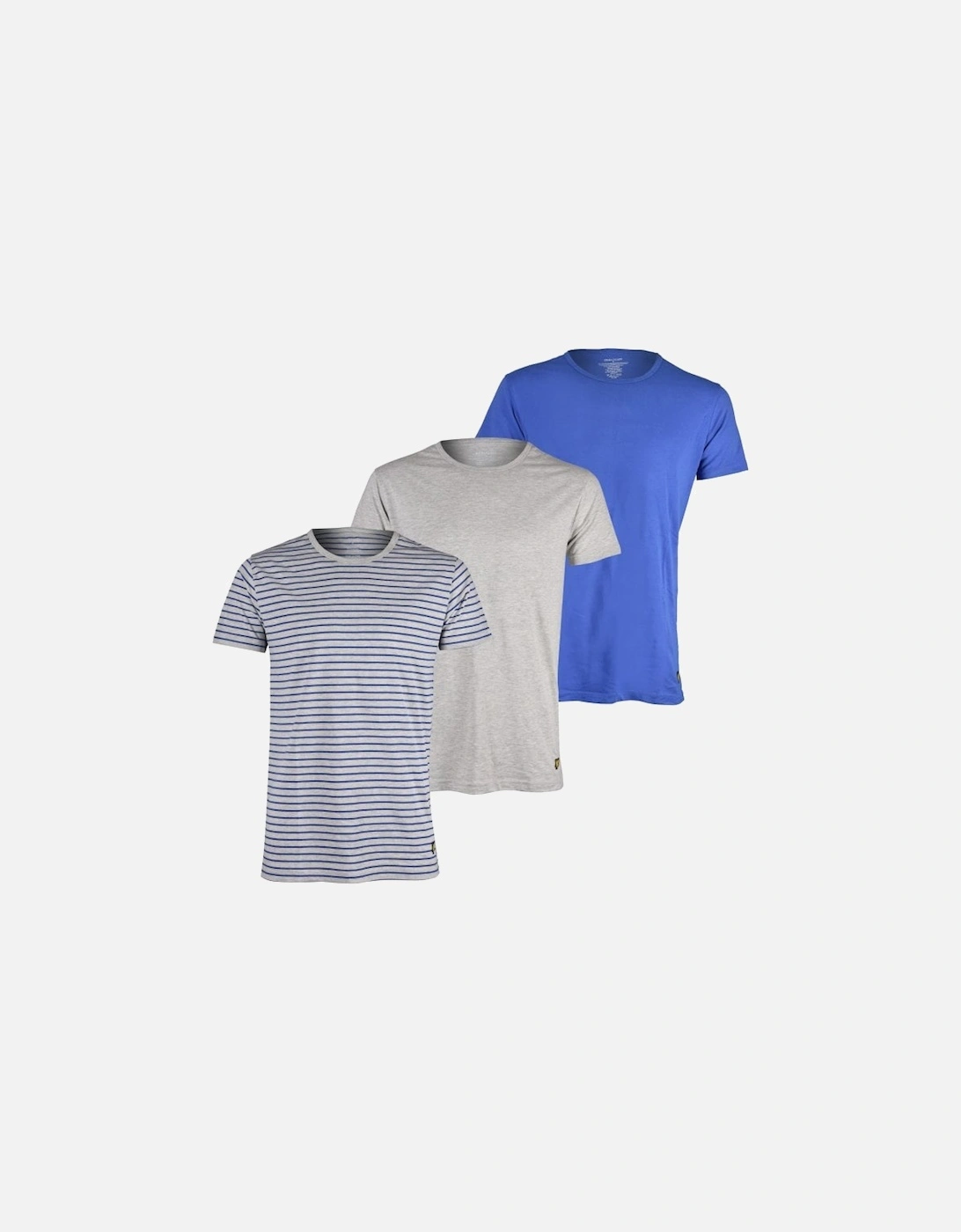 3-Pack Stripe & Solid Lounge T-Shirts, Grey/blue, 8 of 7