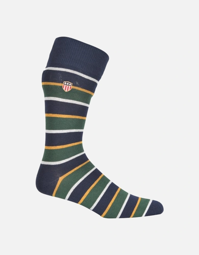 3-Pack Stripe & Solid Socks Gift Set, Green/Navy
