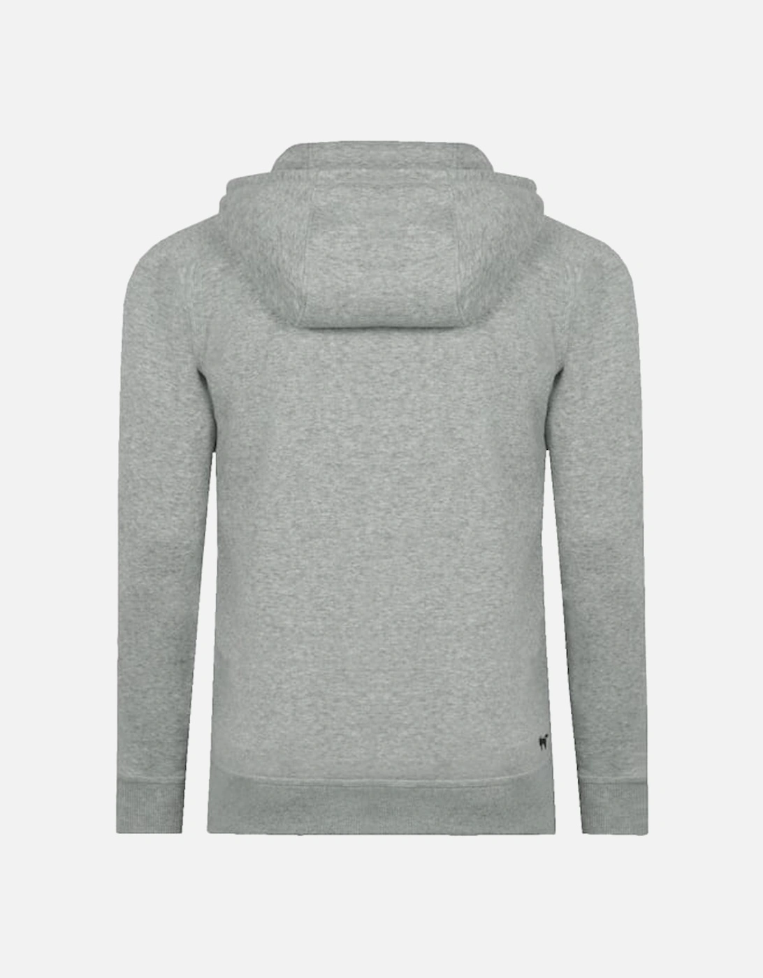 Brushed Cotton Jersey Zip-Thru Hoodie, Grey Marl