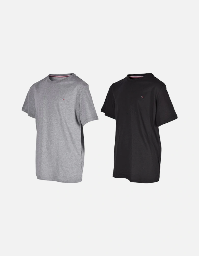 2-Pack Organic Cotton Boys T-Shirts, Black / Heather Grey
