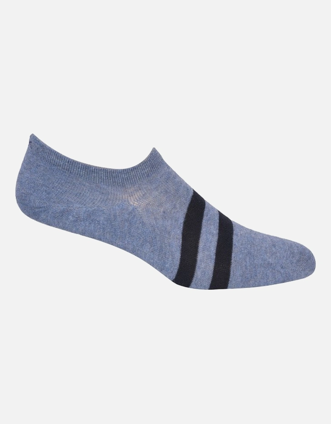 2-Pack No-Show Striped Liner Socks, Blue Combo