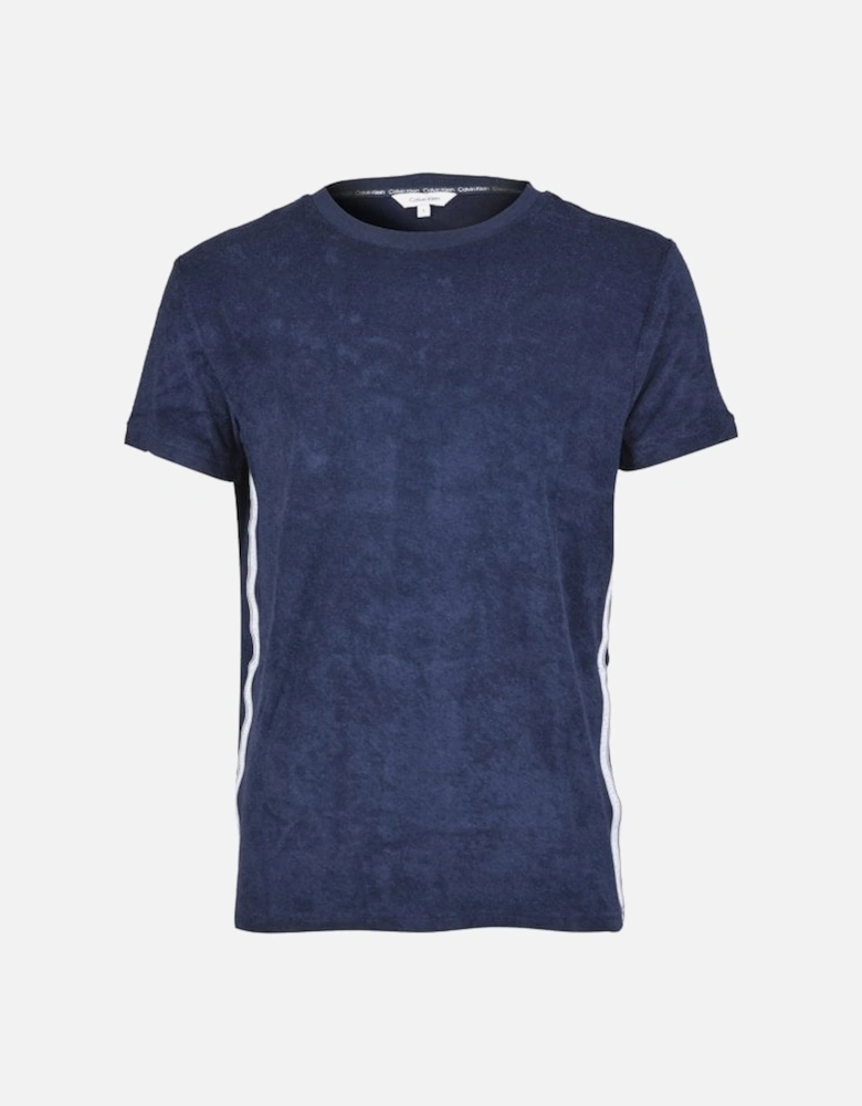 Logo Tape Towelling T-Shirt, Navy