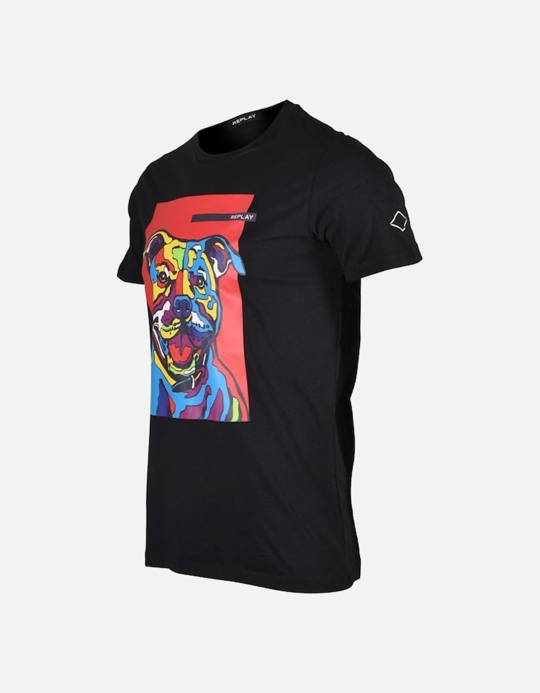 Staffy Dog Pop Art T-Shirt, Black