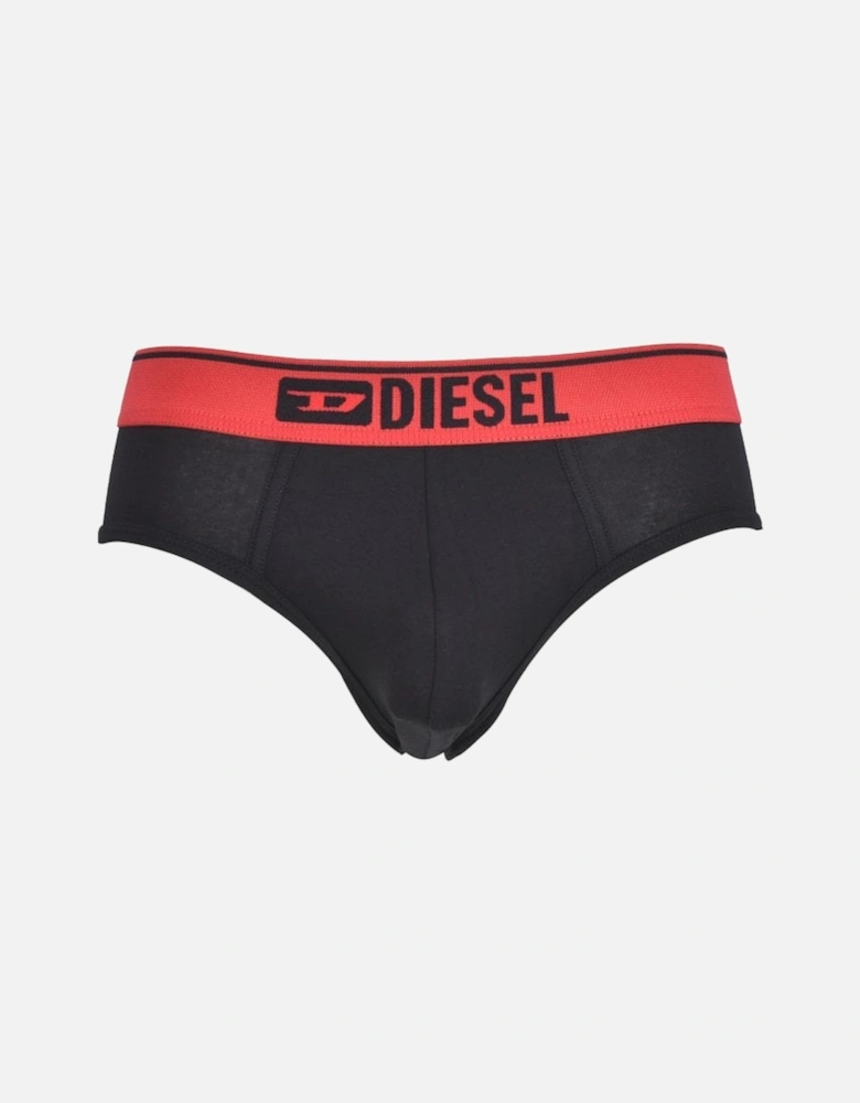 3-Pack Denim Division Briefs, Black with red/yellow/blue