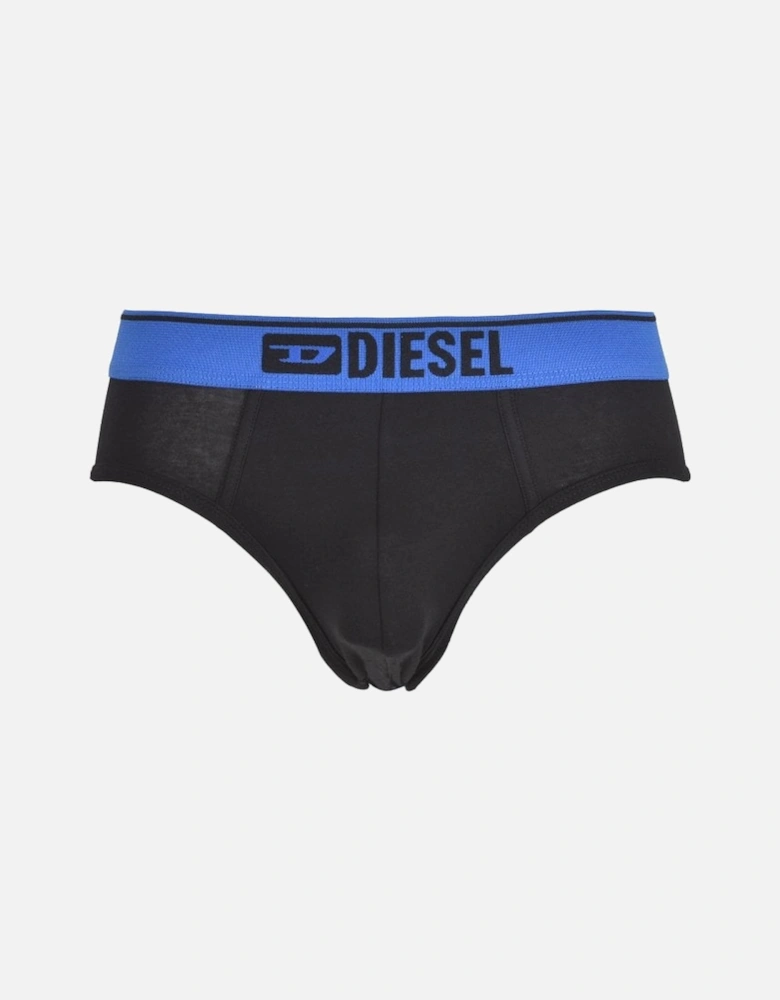 3-Pack Denim Division Briefs, Black with red/yellow/blue