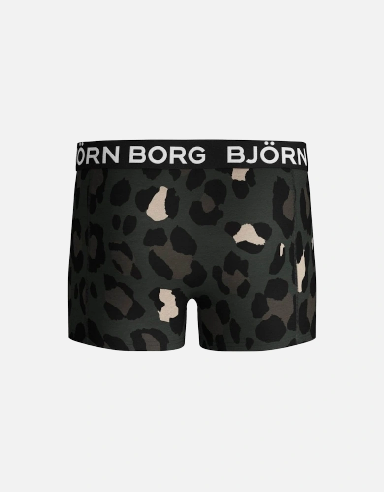 2-Pack Palms & Camo Print Boys Boxer Trunks, Khaki/Black