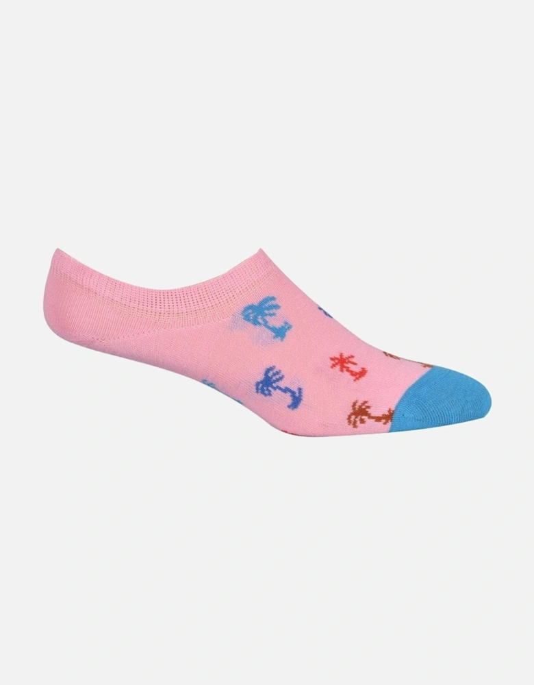 3-Pack Sunny Day No-Show Trainer Socks, Pink/Blue/Navy