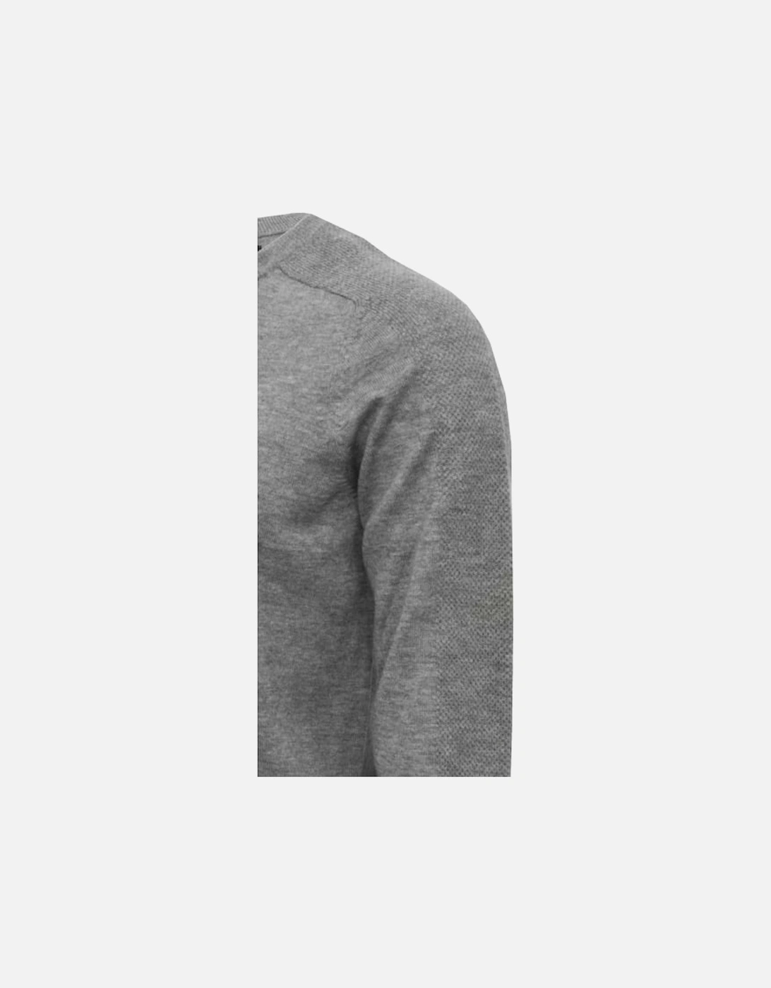 100% Extra Fine Merino Wool Crew-Neck Sweater, Grey Melange