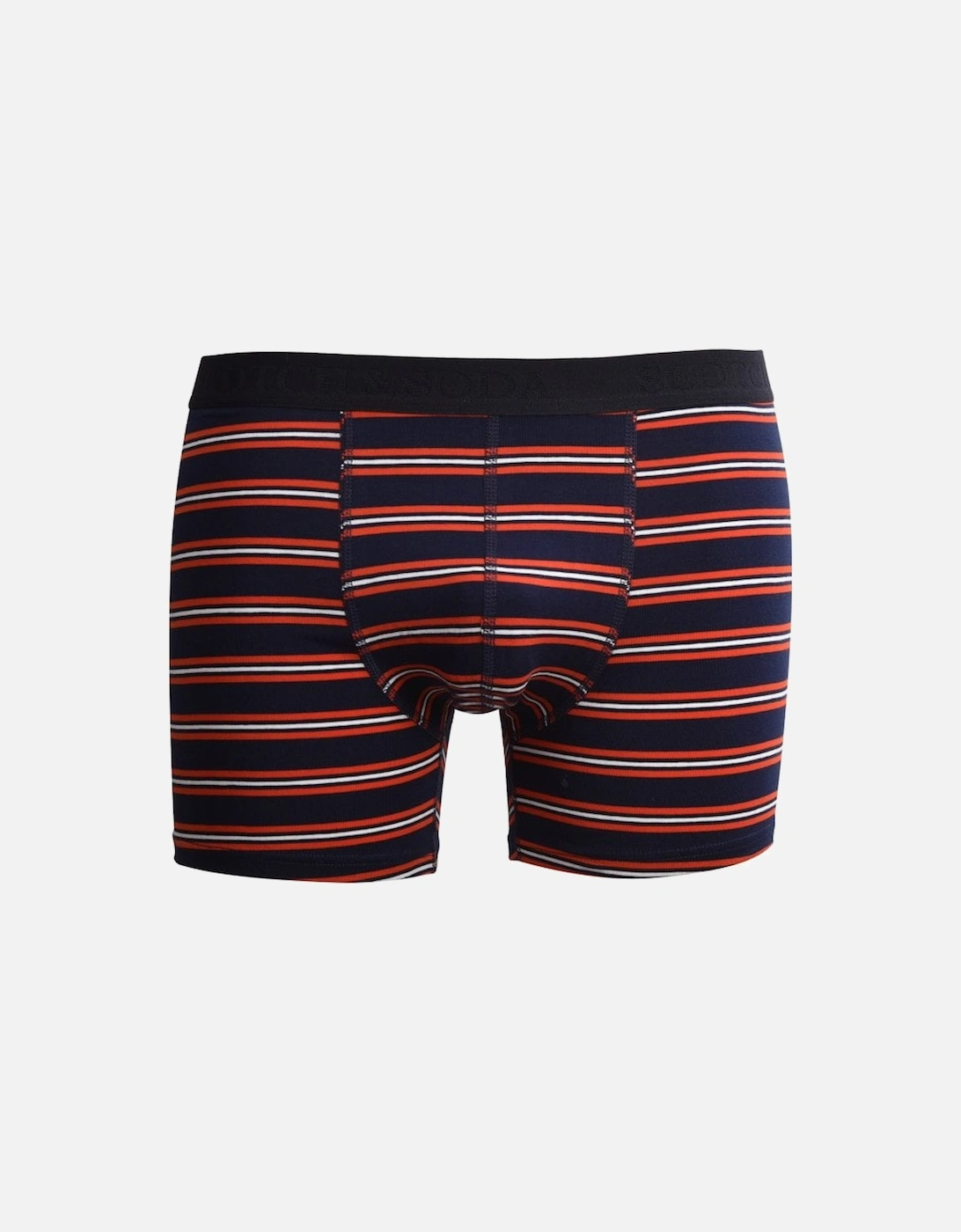 3-Pack Stripe, Solid and Geo Print Boxer Briefs, Navy/orange