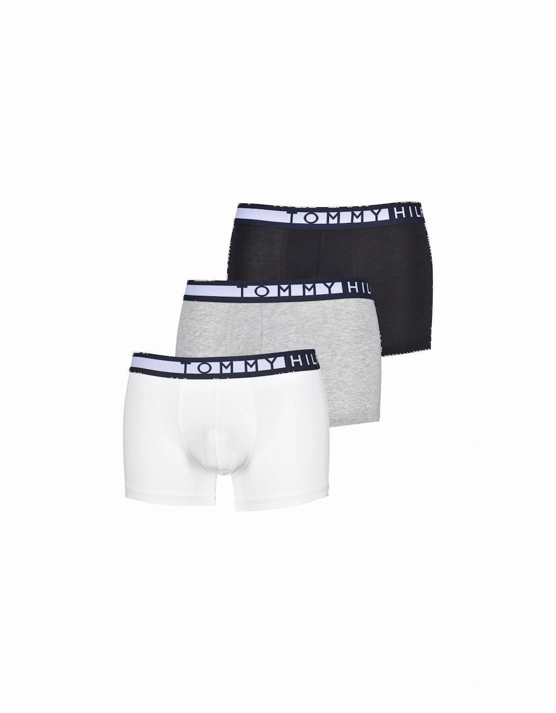 3-Pack Tommy Logo Boxer Trunks, Black/White/Grey, 8 of 7