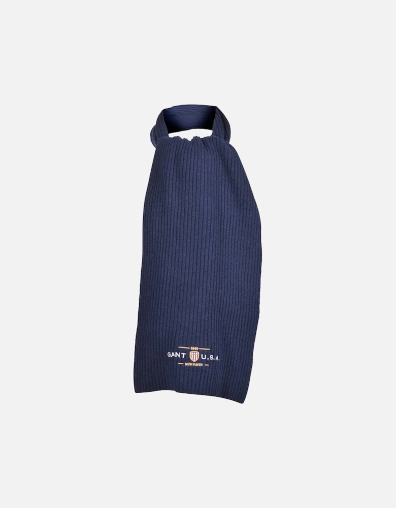 1949 Newhaven Shield Ribbed Wool Scarf & Beanie Gift Box, Navy