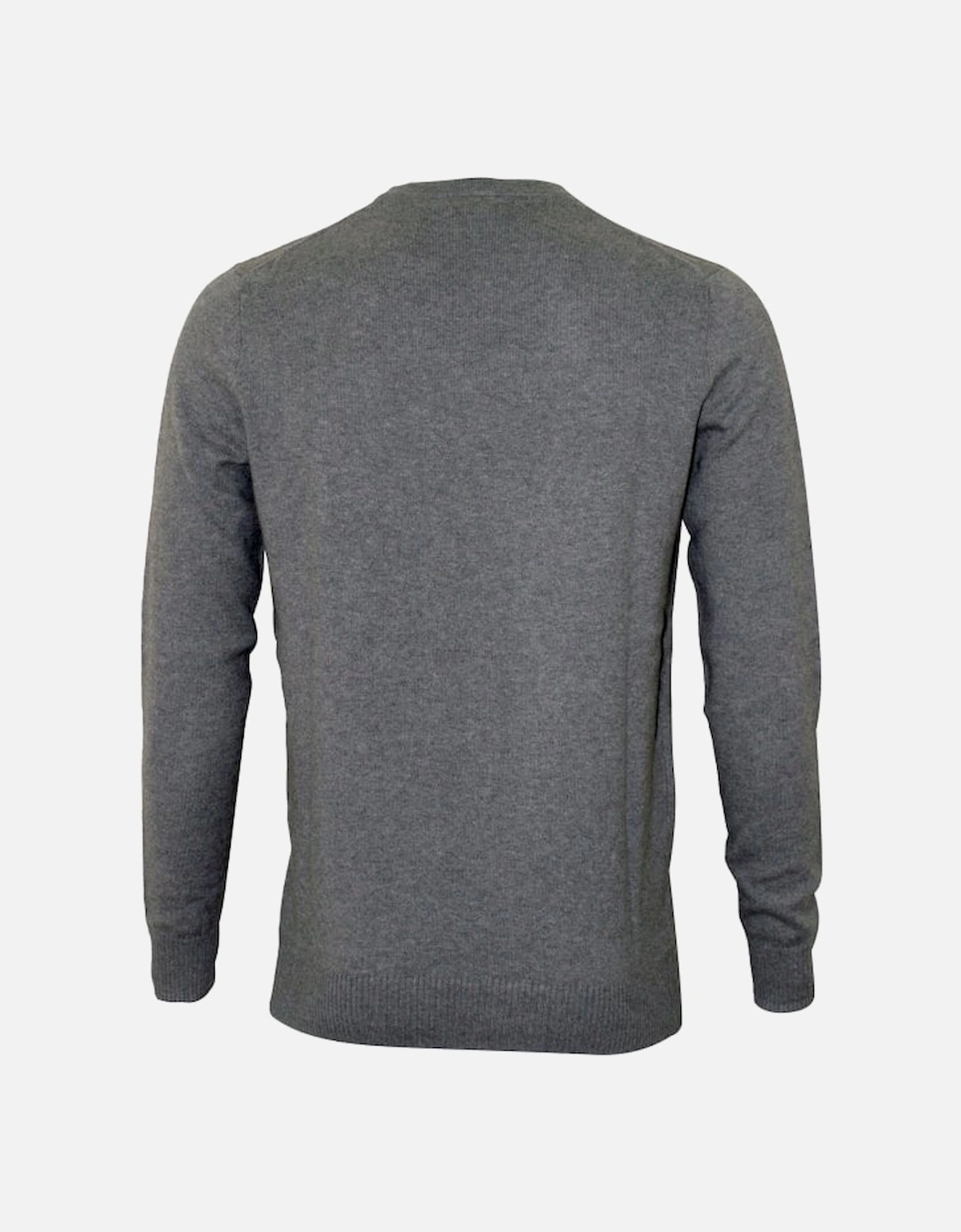 Crew-Neck Cotton Merino Jumper, Mid Grey Marl