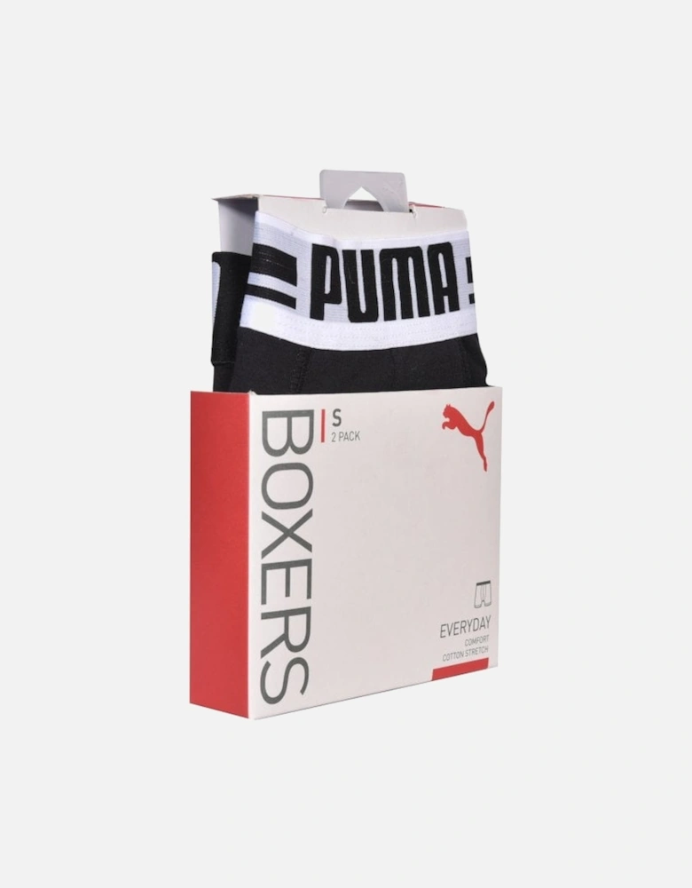 2-Pack Placed Logo Boxer Briefs, Black