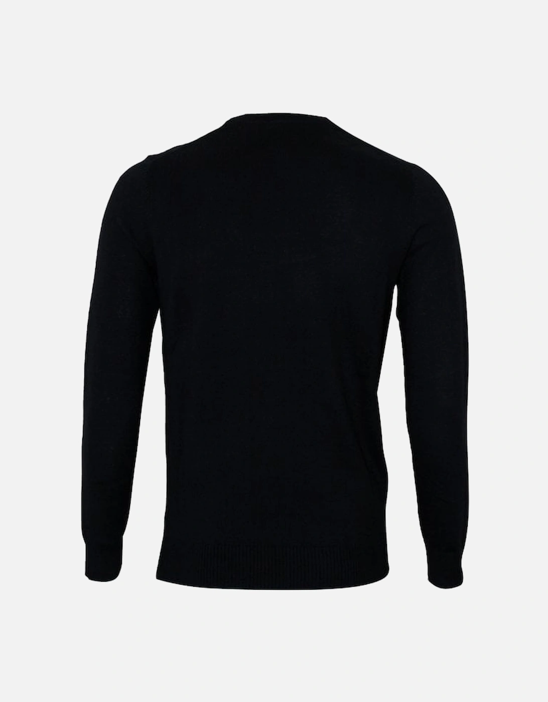 Crew-Neck Cotton Merino Jumper, Navy