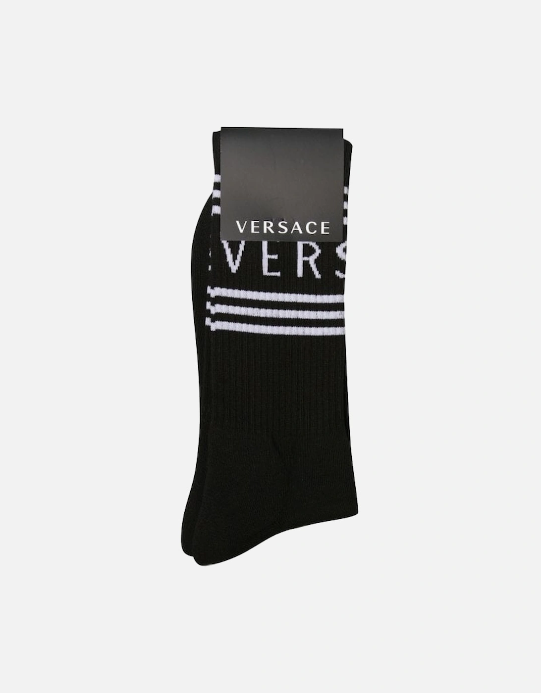 1990's Vintage Logo Sports Socks, Black/white, 4 of 3