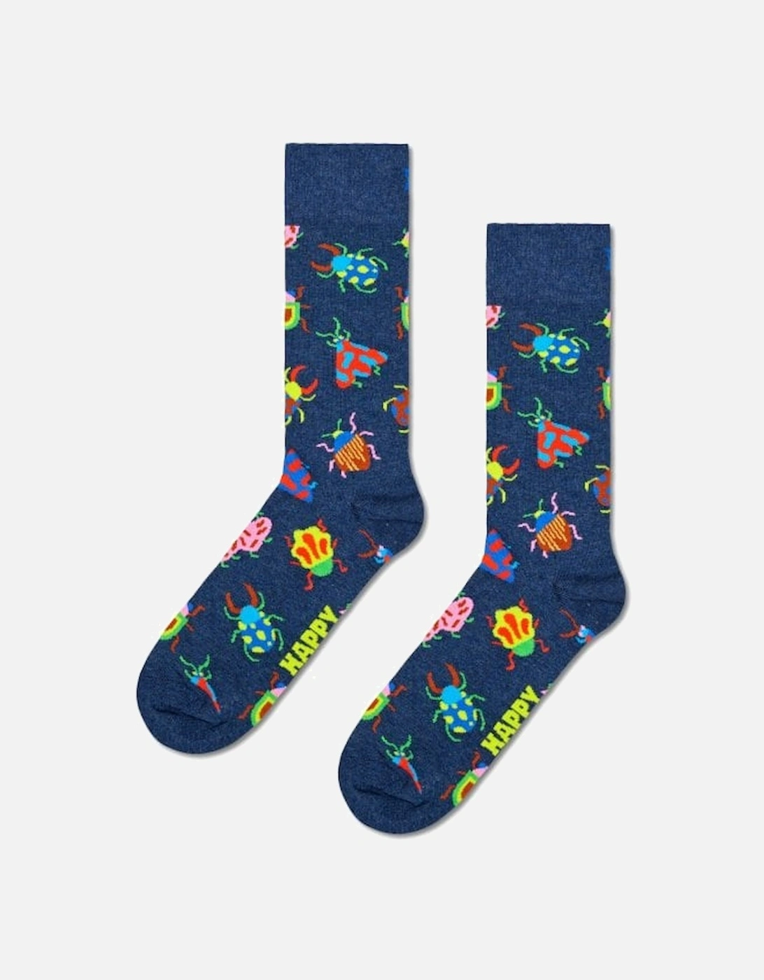 Happy Socks Men's Navy Bugs Socks, - : 10/9.5/9/10.5/11/11.5/12/12.5 Medium