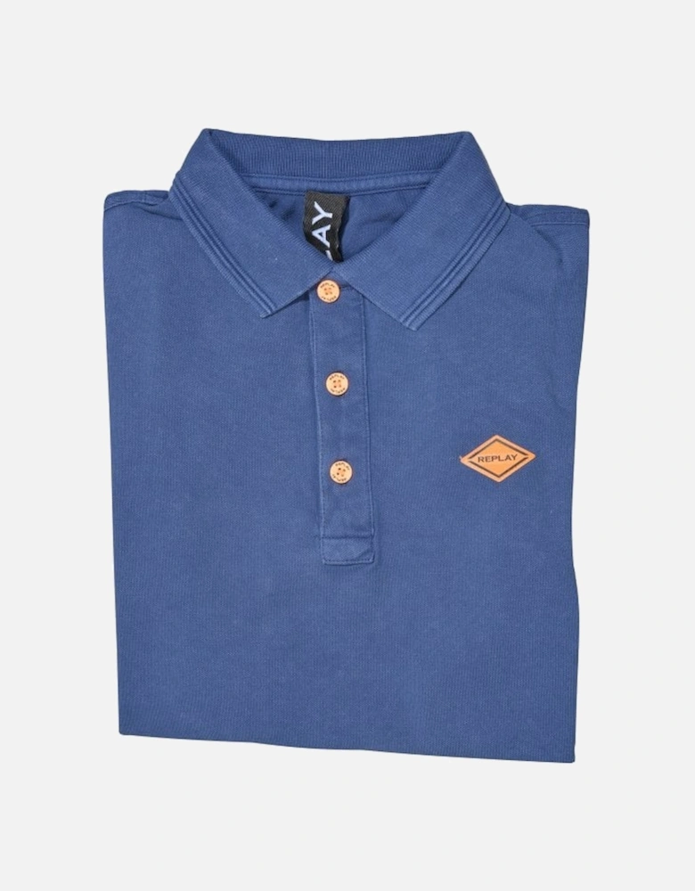 Pique Polo Shirt, Indigo Blue