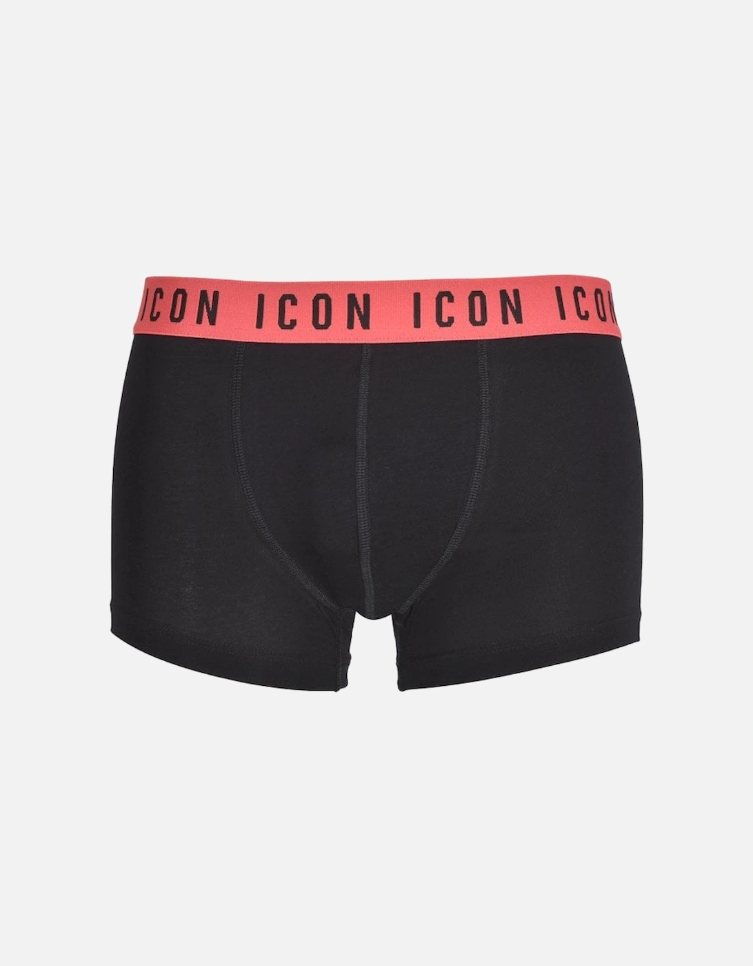Dsquared2 Men's Black Icon Waistband Boxer Trunk, /Coral - : 37/36/32 Extra Large