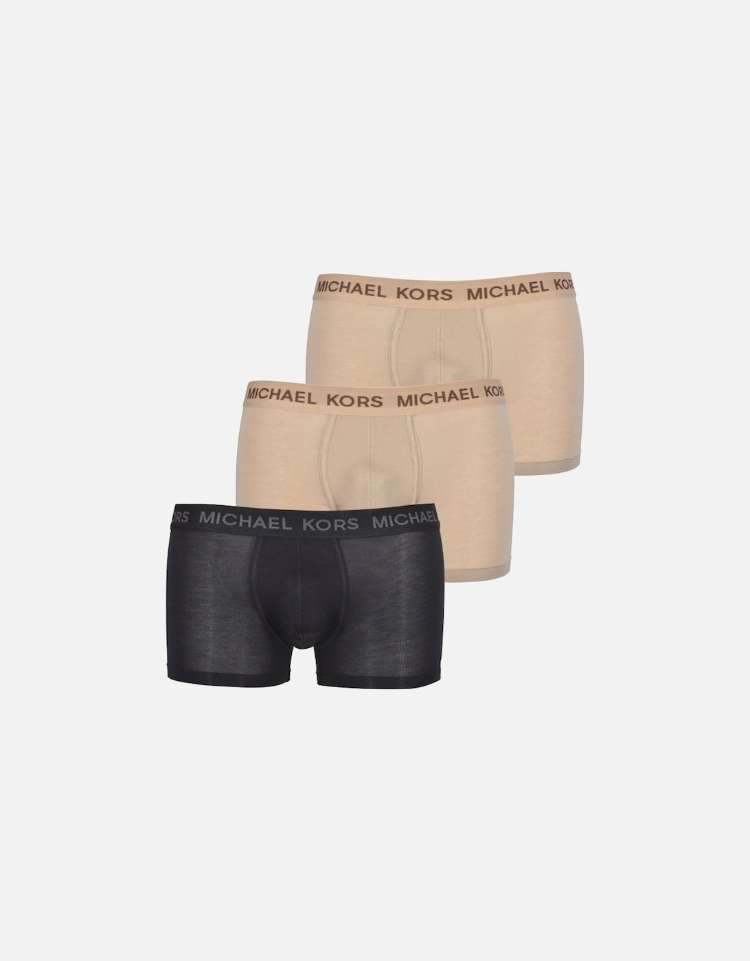 3-Pack Tonal Logo Boxer Trunks, Black/Khaki, 7 of 6