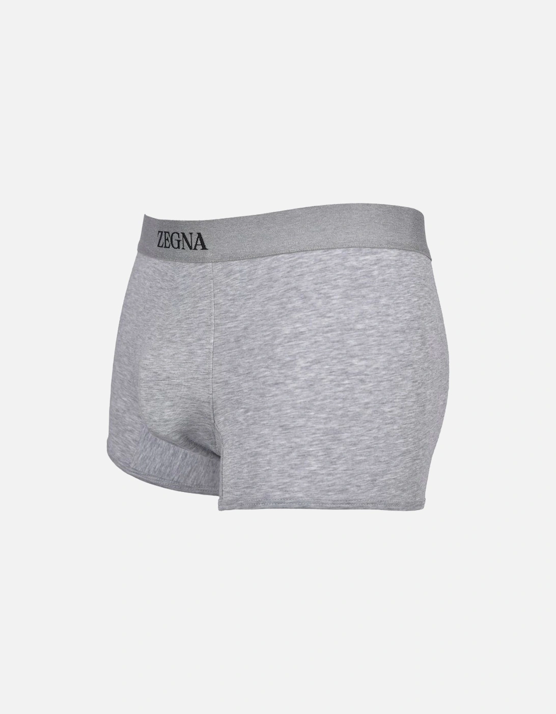 Stretch Cotton Boxer Trunk, Grey Melange