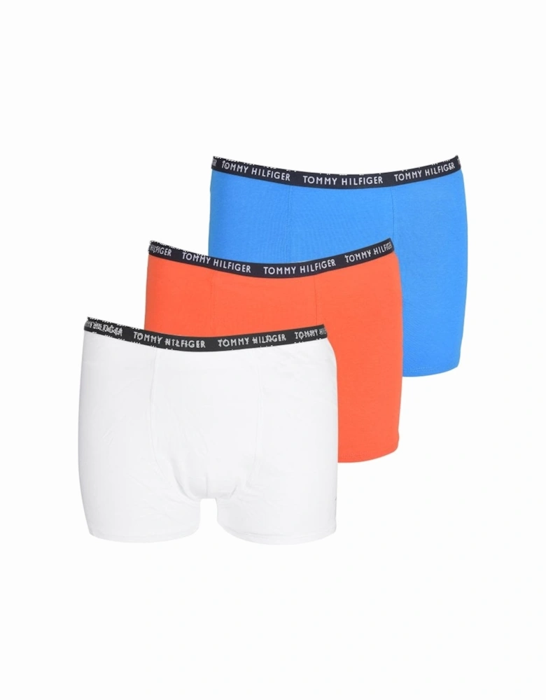 3-Pack Essentials Logo Boys Boxer Trunks, Blue/White/Orange