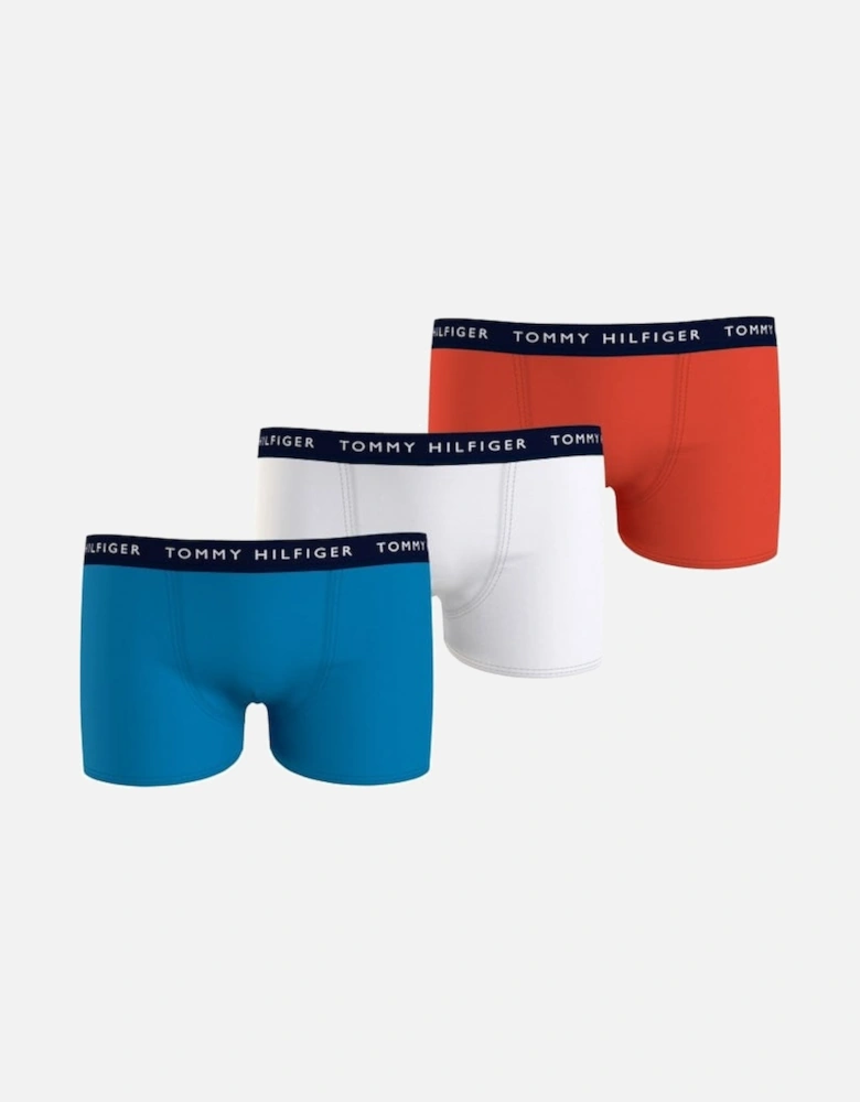 3-Pack Essentials Logo Boys Boxer Trunks, Blue/White/Orange