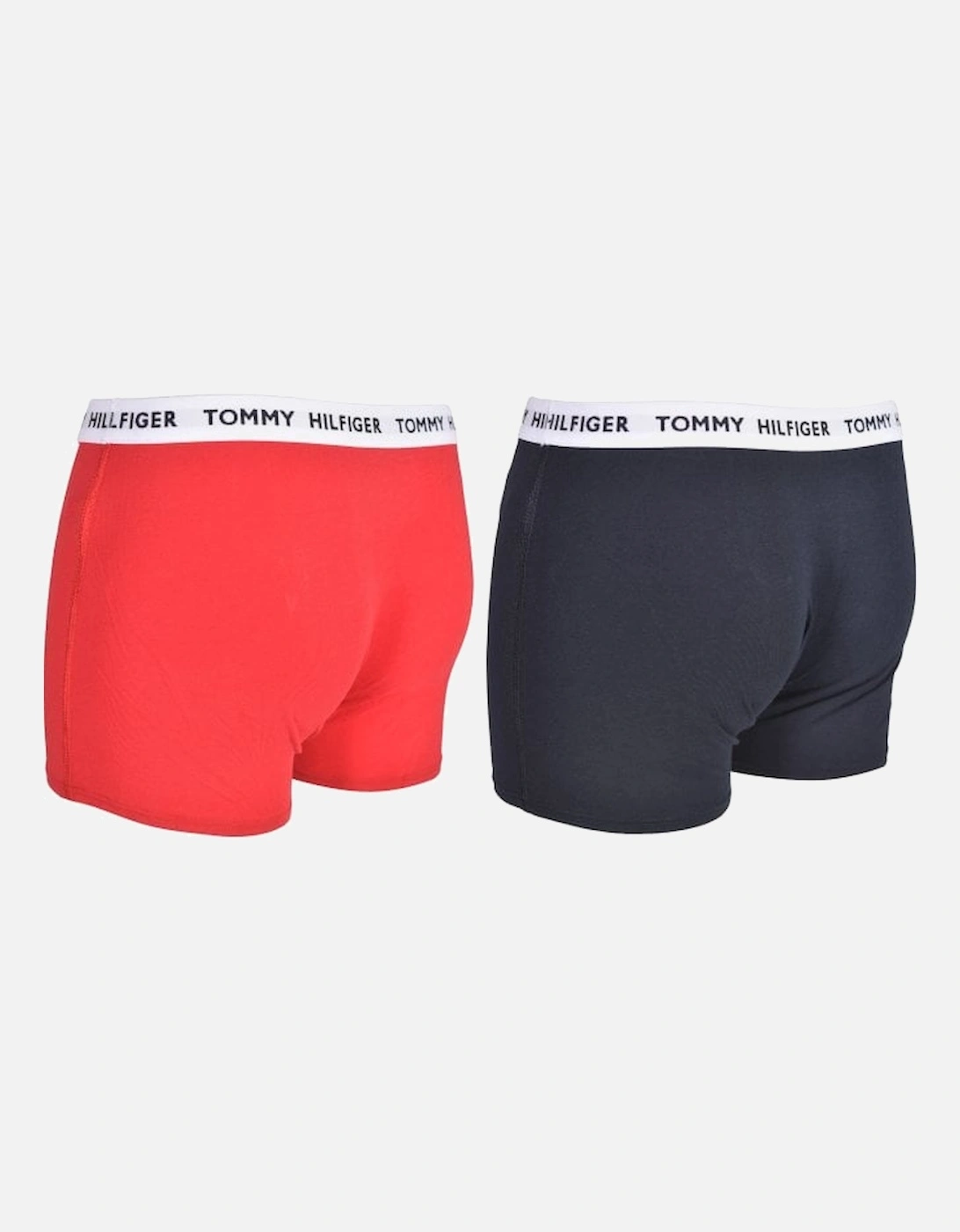 2-Pack Recycled Cotton Luxe Logo Boys Boxer Trunks, Navy/Red