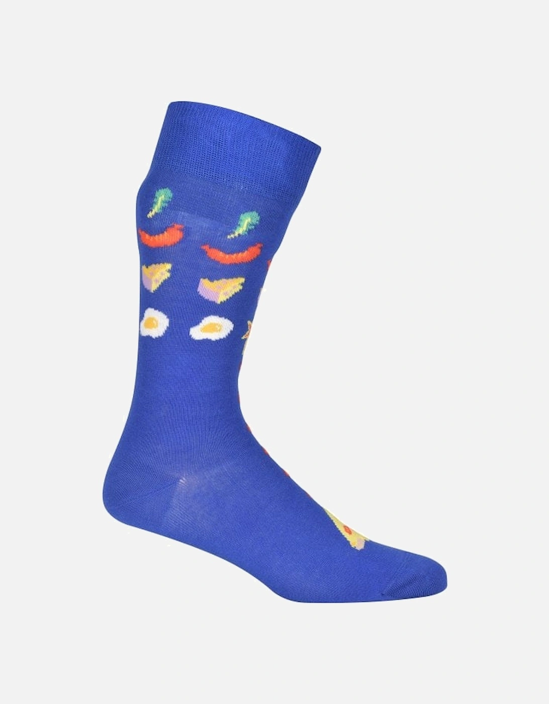 Pizza Invaders Socks, Blue