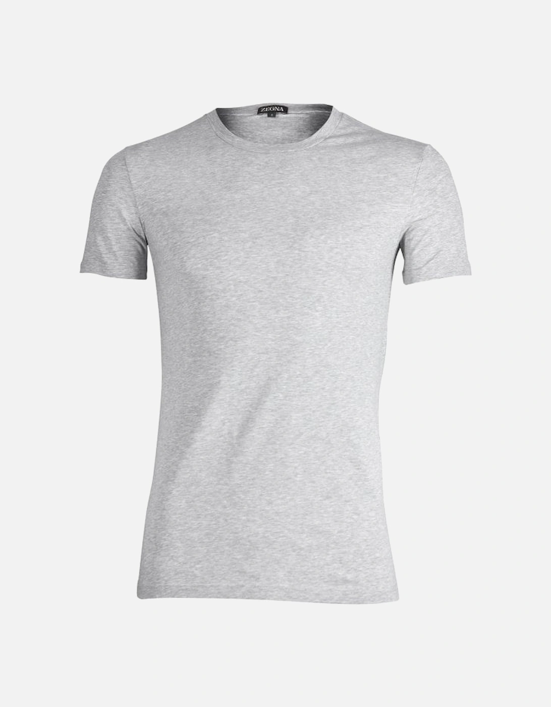 Stretch Cotton Crew-Neck T-Shirt, Grey Melange, 5 of 4