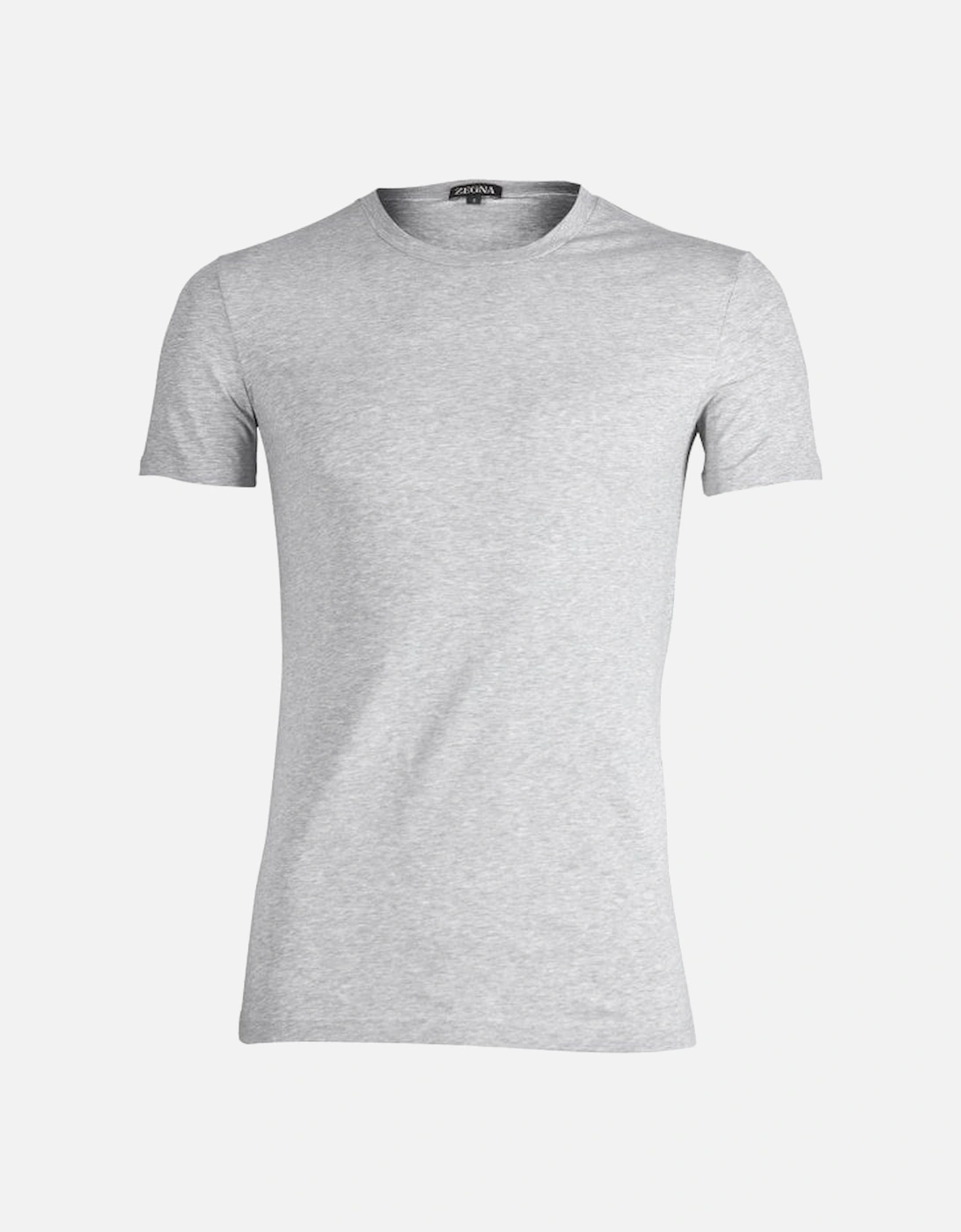 Stretch Cotton Crew-Neck T-Shirt, Grey Melange, 4 of 3