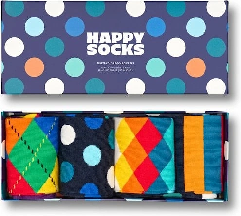 4-Pack Multicolour Socks Gift Box, Navy/multi, 6 of 5