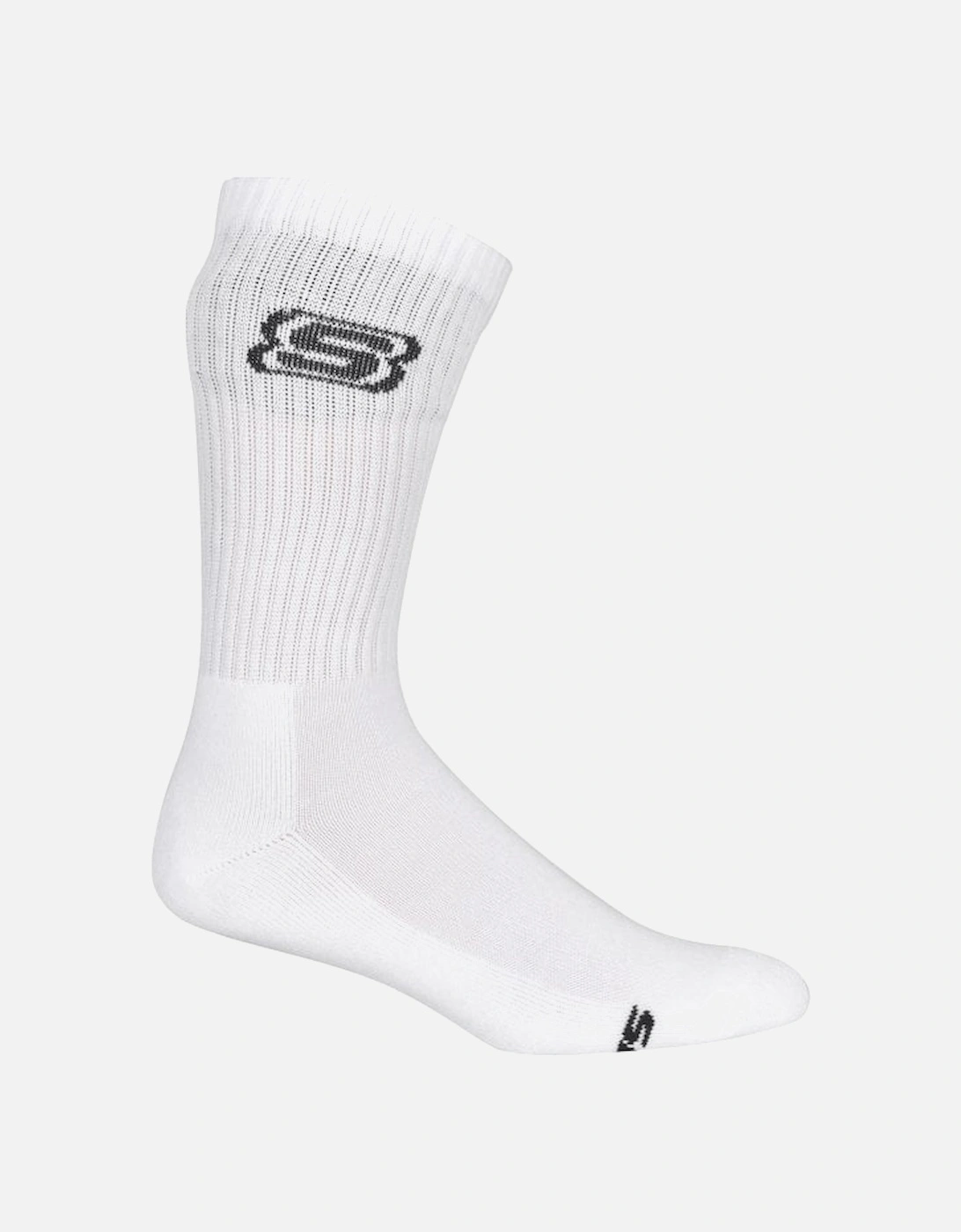 4-Pack S Logo Cushioned Sports Socks, White