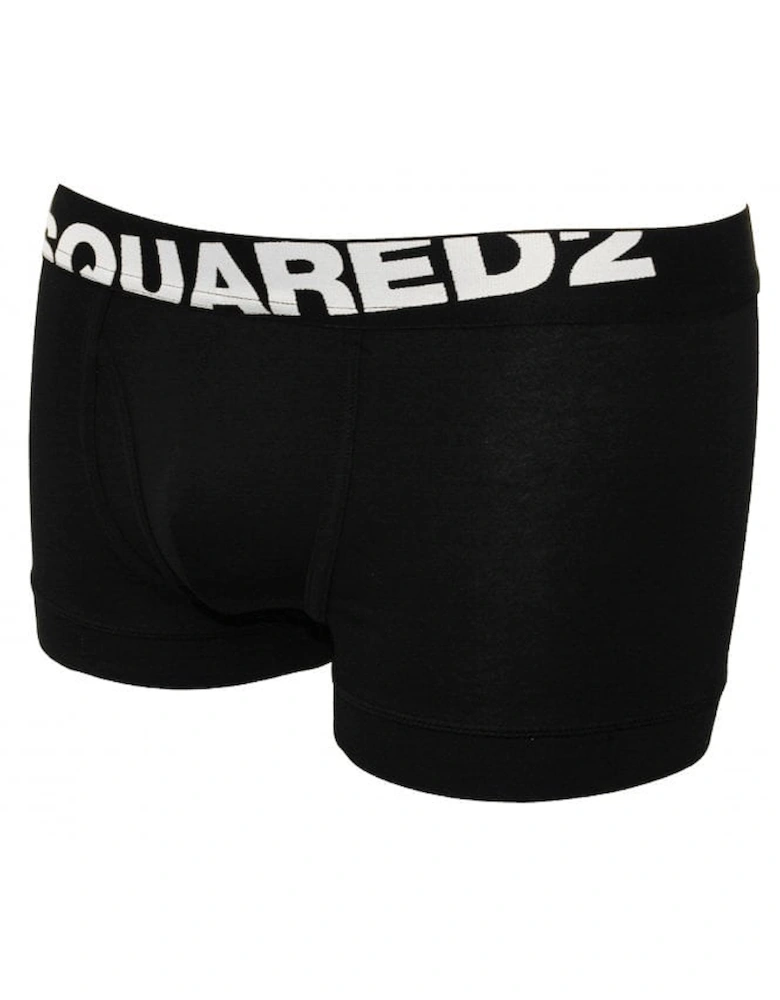 Angled Logo Low-Rise Boxer Trunk, Black/white