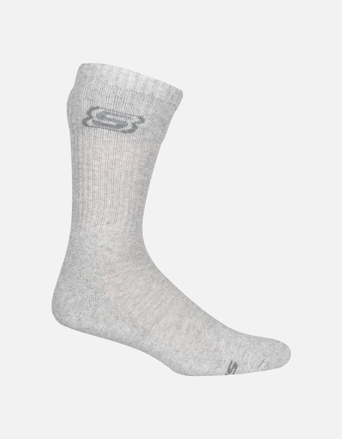 4-Pack S Logo Cushioned Sports Socks, Grey Marl