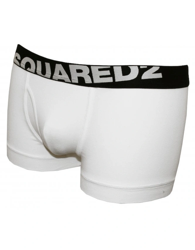 2-Pack Angled Logo Low-Rise Boxer Trunks, White