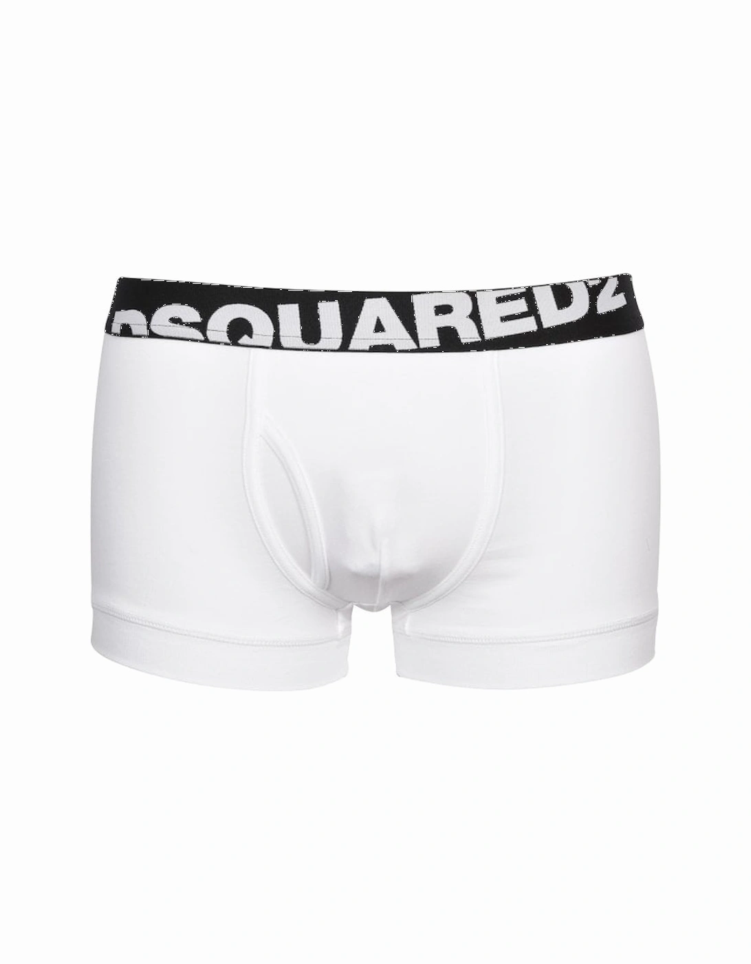 2-Pack Angled Logo Low-Rise Boxer Trunks, White