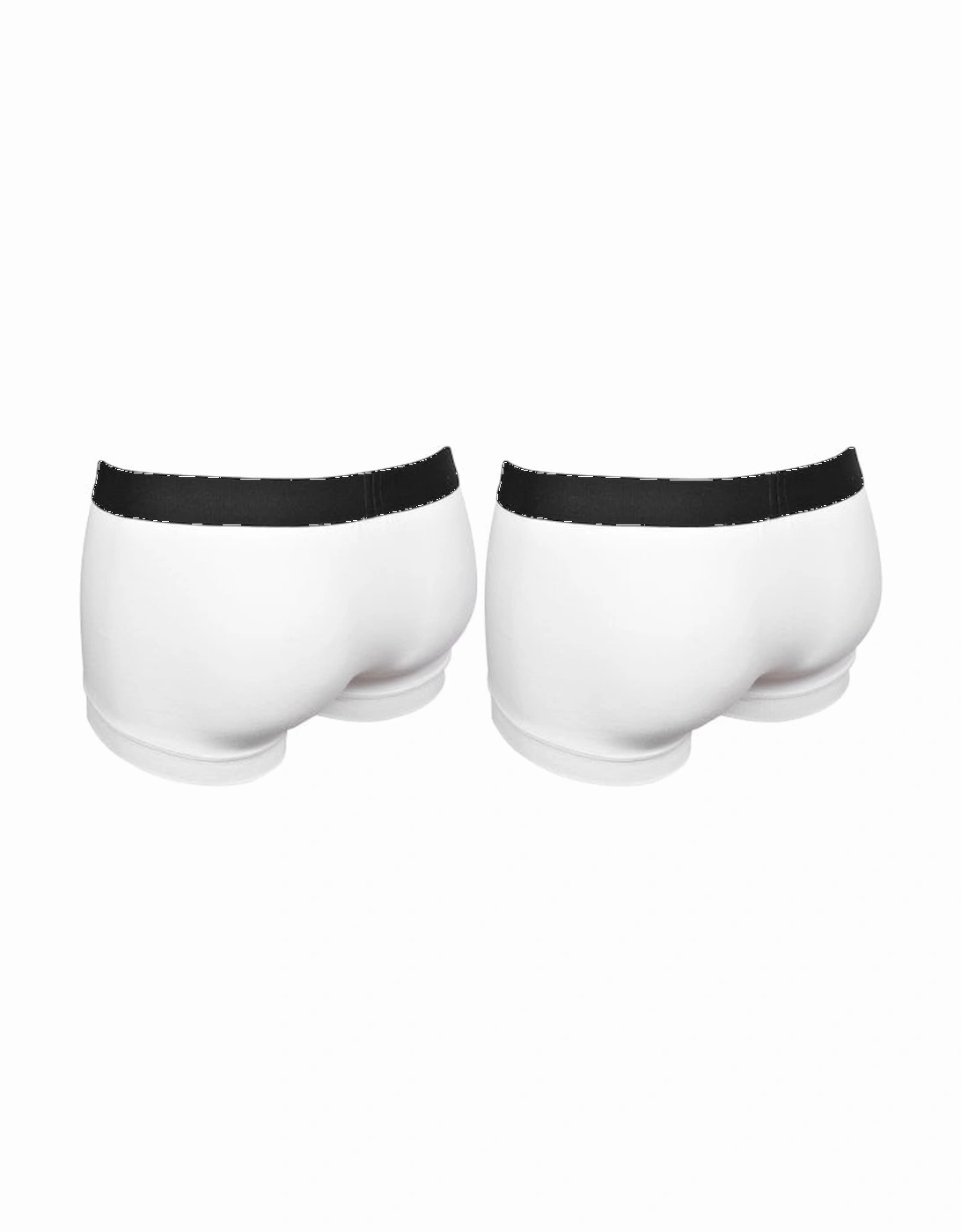 2-Pack Angled Logo Low-Rise Boxer Trunks, White